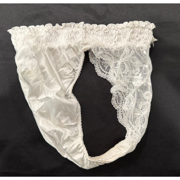 Vintage 90s Victoria's Secret Second Skin High Cut Brief Panties L Bra 36C White - Picture 12 of 15